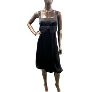 NEW ABS COLLECTION satin cocktail dress with bow in black